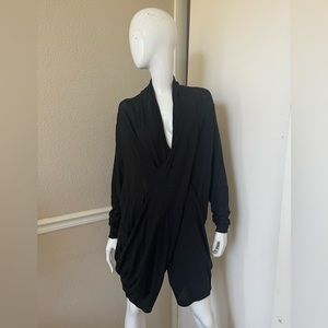 URBAN ZEN NWT! Black Linen Slub Knit CRISS CROSS DRAPED Long Sweater Sz M NEW!